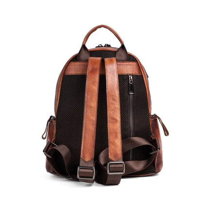 Rossie Viren Women's  Retro Genuine Leather Large Backpack, Leather Rucksack, Leather Knapsack ,Office Bag,Travel Backpack-4