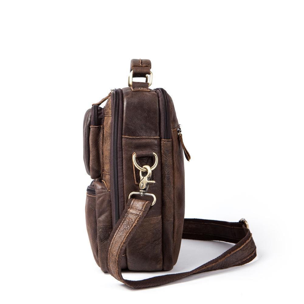 Rossie Viren  Vintage Crossbody Bag Two Pockets Front With Grab Handle And Long Shoulder Strap-3