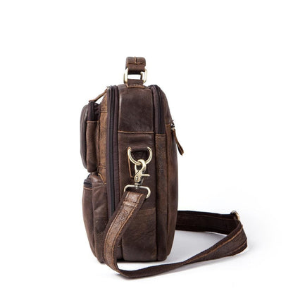 Rossie Viren  Vintage Crossbody Bag Two Pockets Front With Grab Handle And Long Shoulder Strap-3