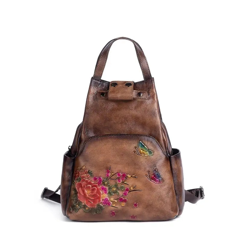 Rossie Viren Women's  Vintage Leather Backpack, Leather Rucksack, Womens Backpack, Gift for her-4