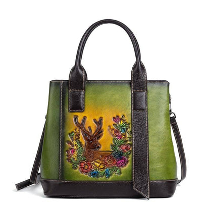 Rossie Viren Women's  Women Leather Handbag Purse Top Handle Crossbody Bag Leather Tote Shoulder Bag-0