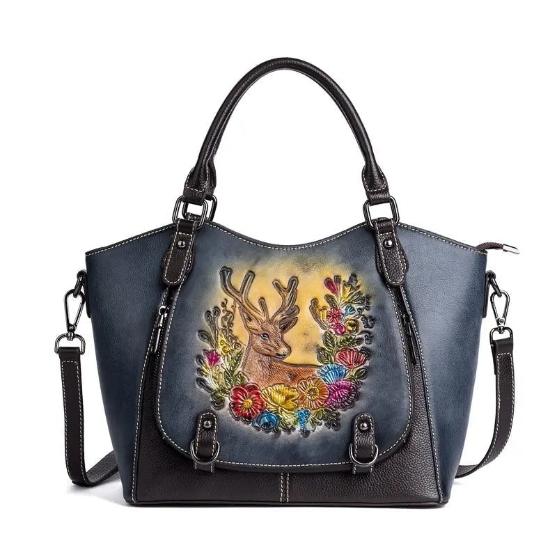 Rossie Viren Women's  Women’s Genuine Leather Handbag Shoulder Bags Work Tote Bag Top Handle Bag Ladies Purses Satchel-3