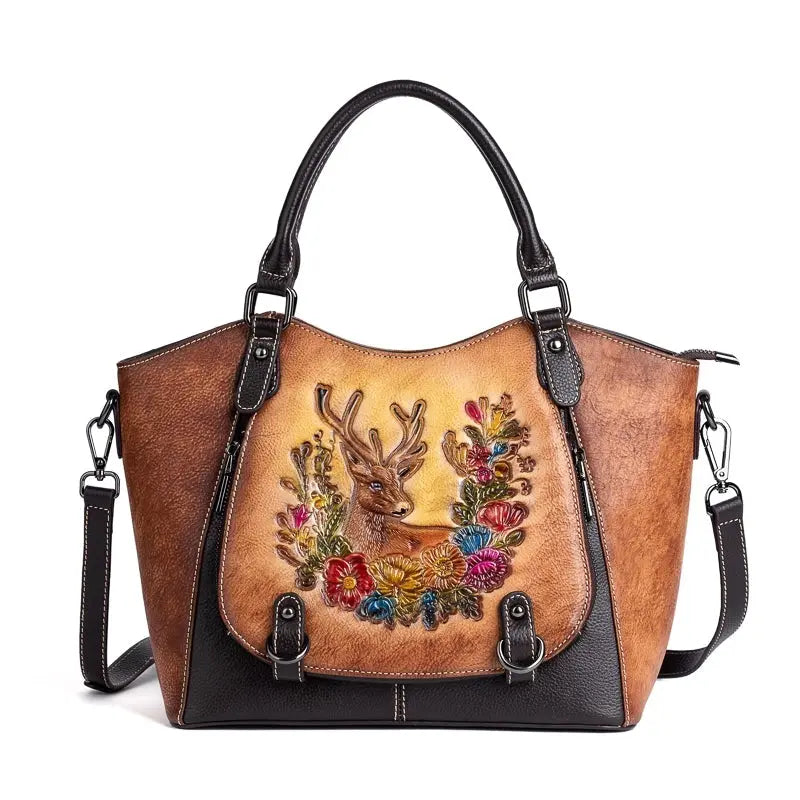 Rossie Viren Women's  Women’s Genuine Leather Handbag Shoulder Bags Work Tote Bag Top Handle Bag Ladies Purses Satchel-0