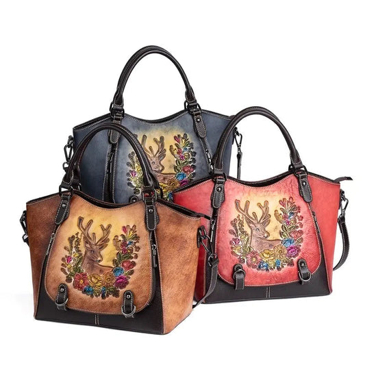 Rossie Viren Women's  Women’s Genuine Leather Handbag Shoulder Bags Work Tote Bag Top Handle Bag Ladies Purses Satchel-1