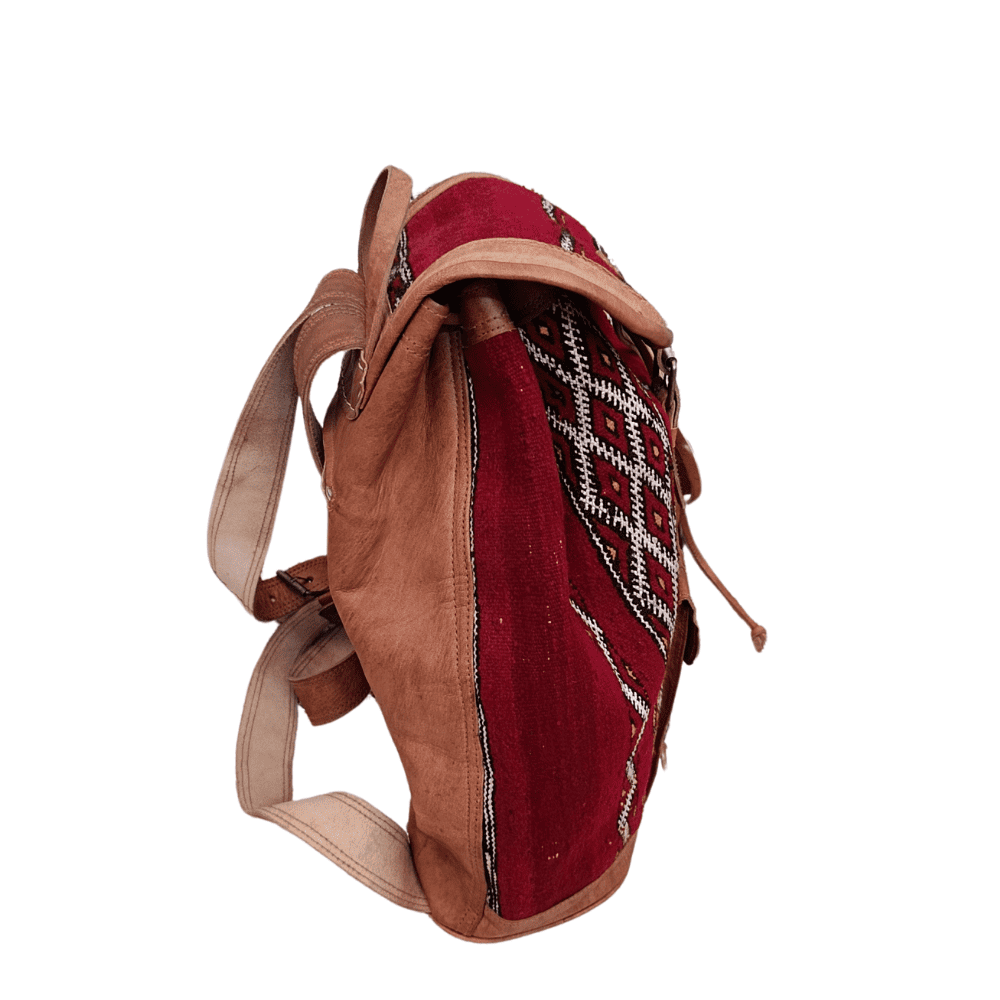 Leather Backpack of kilim Amazigh-2