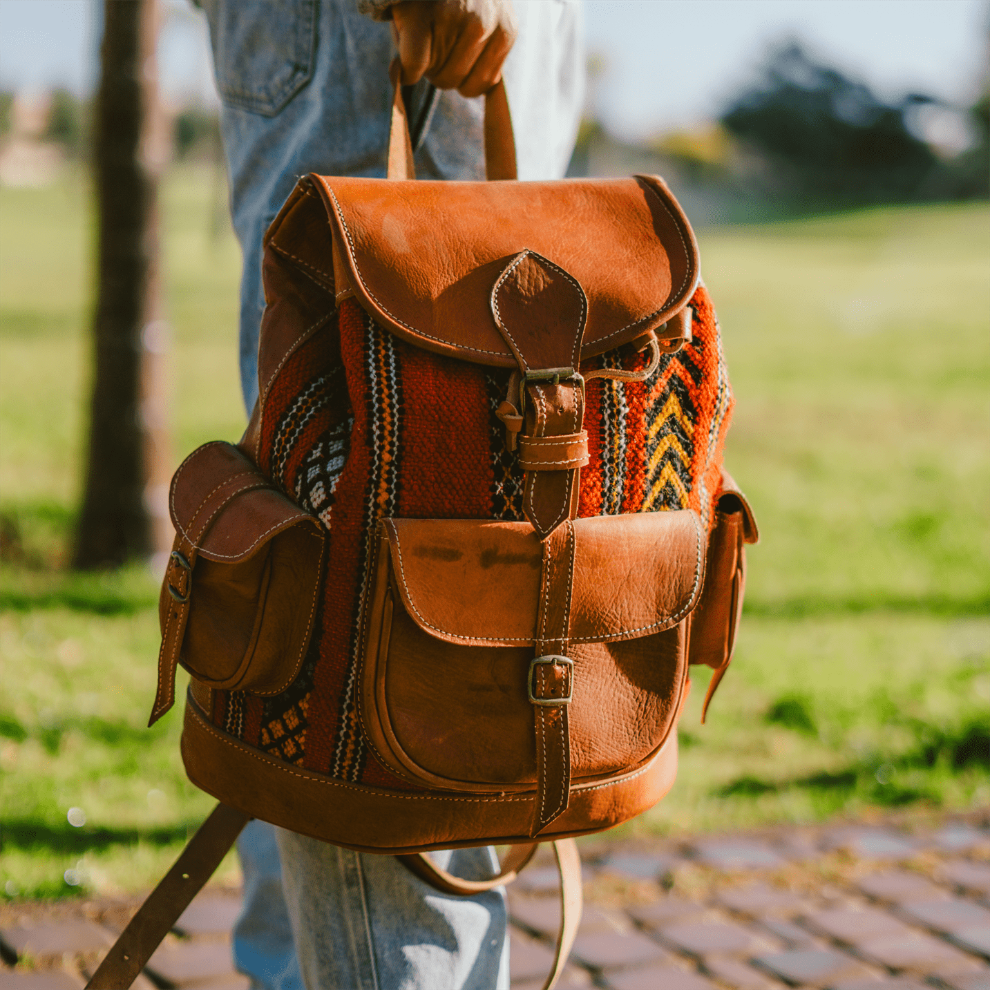 Leather backpack Lea-1