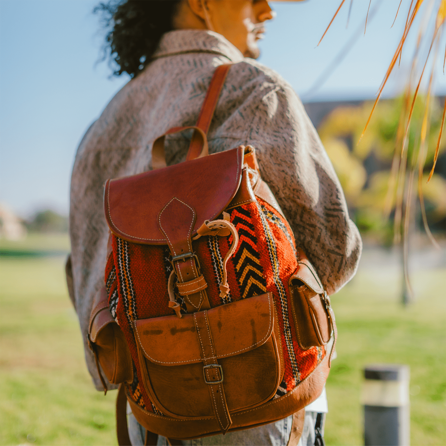 Leather backpack Lea-0