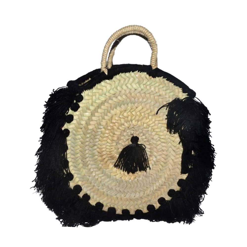 Round Handbag of Raffia Fabrice-2
