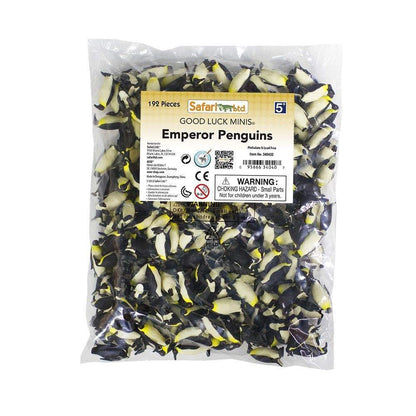 A contextual view of the emperor penguin Good Luck Minis, giving a sense of the size of a one inch figure