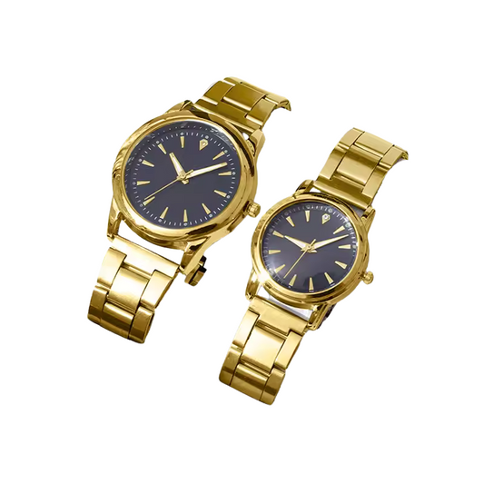 NNEOBA Couple Quartz Gold Watches Set-0