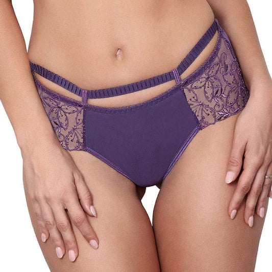 Sheer Lace Boyshort Panty Axami Miami Vibe Purple-0