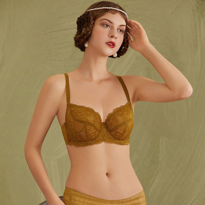 Sheer Lace Full Coverage Minimizer Underwire Bra-5