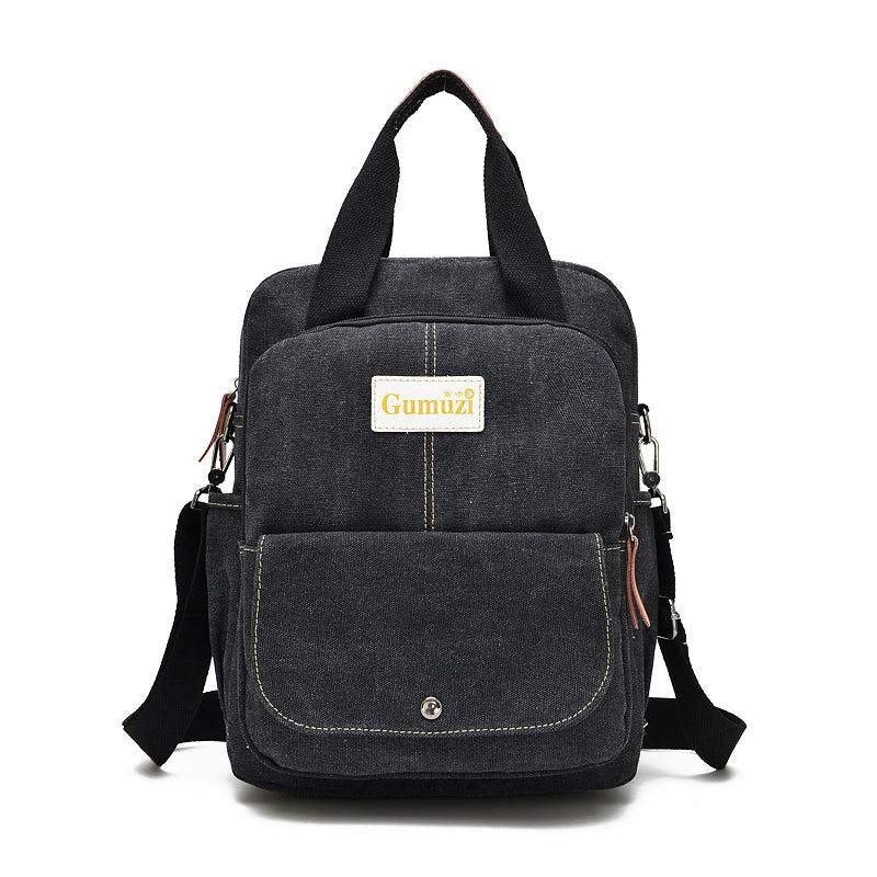 Leisure Canvas Shoulder Bag Wearproof Multi-functional Backpack-6