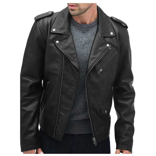Men’s Leather Biker Jacket