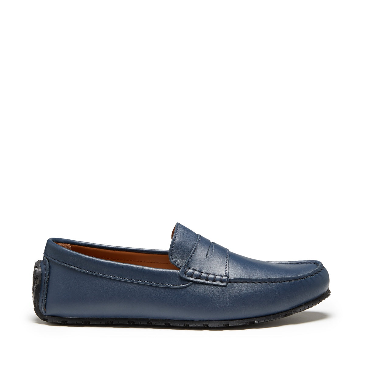 Tyre Sole Penny Driving Loafers, french navy leather-0