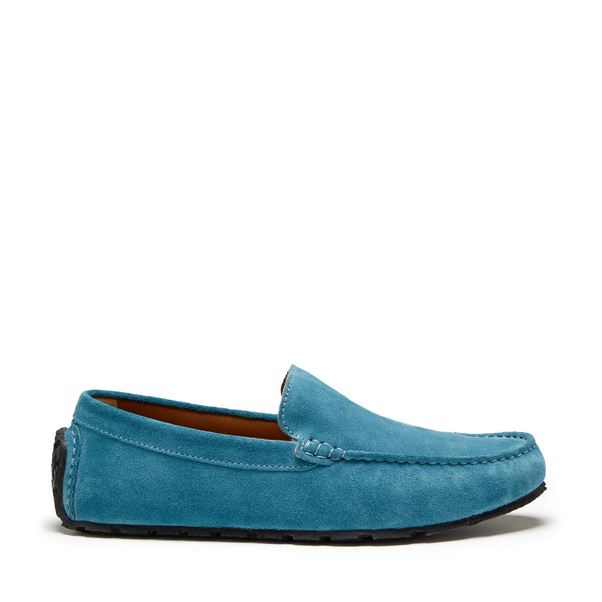 Tyre Sole Driving Loafers, petrol blue suede-0