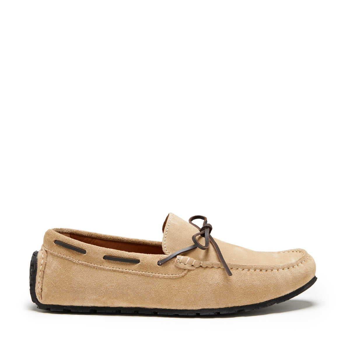 Tyre Sole Laced Driving Loafers, taupe suede-0