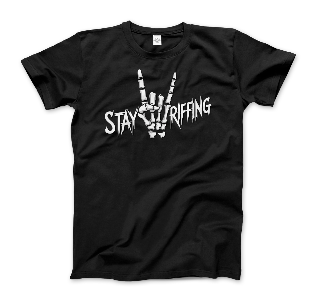 Stay Riffing Rock'n Roll Skull t-shirt-5