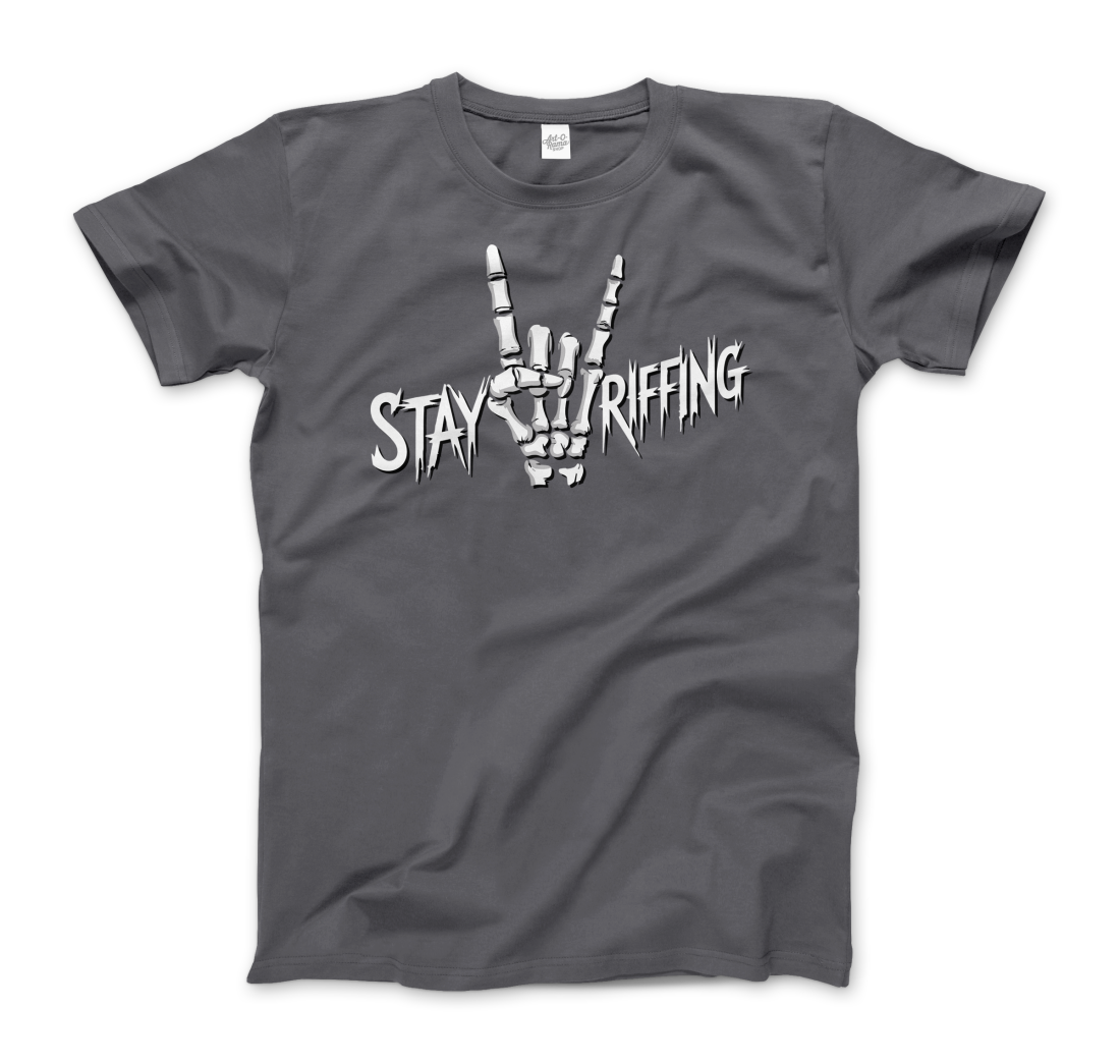 Stay Riffing Rock'n Roll Skull t-shirt-0