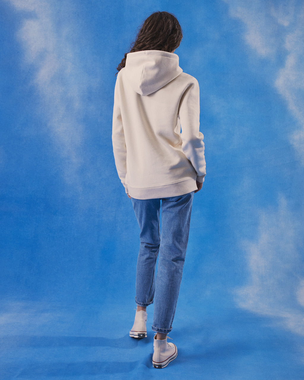 Strawberry Embroidered Hoodie Ecru Women-3