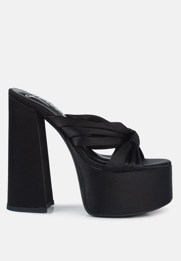 Strobing Knotted Chunky Platform Heels-3