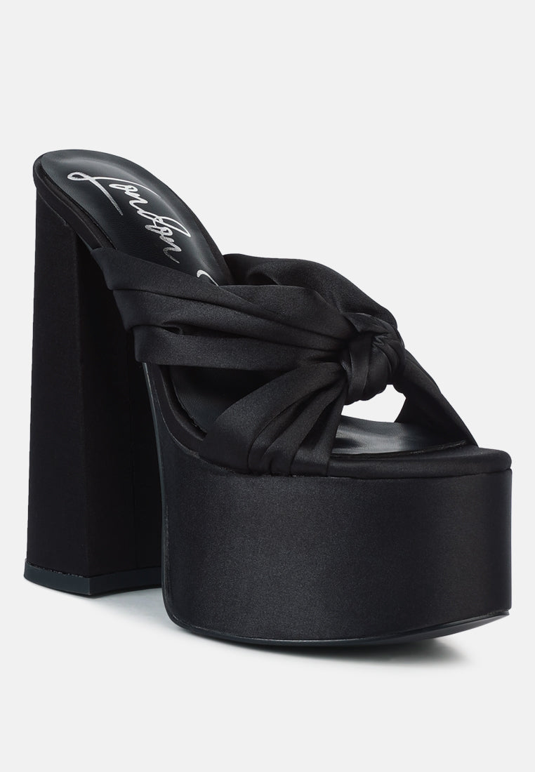 Strobing Knotted Chunky Platform Heels-4