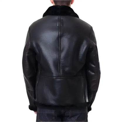 Mens Black Sheepskin B3 Jacket-1