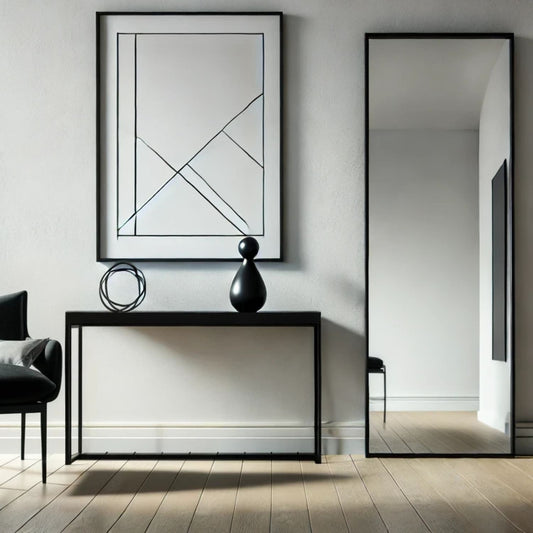 Takara - Full Length Black Metal Rectangle Mirror - 150cm x 60cm-0