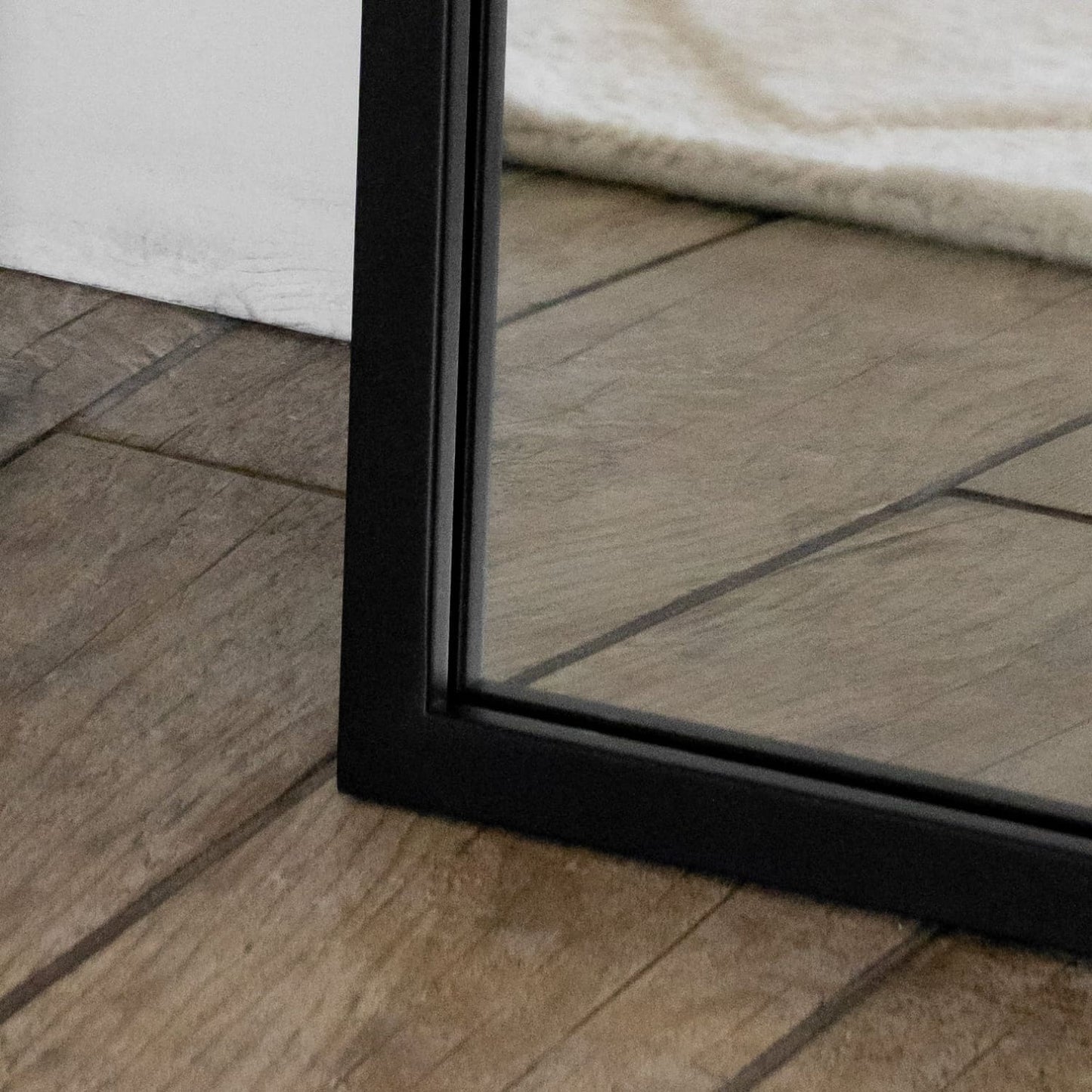 Takara - Full Length Leaner Black Metal Rectangle Mirror - 180cm x 60cm-1