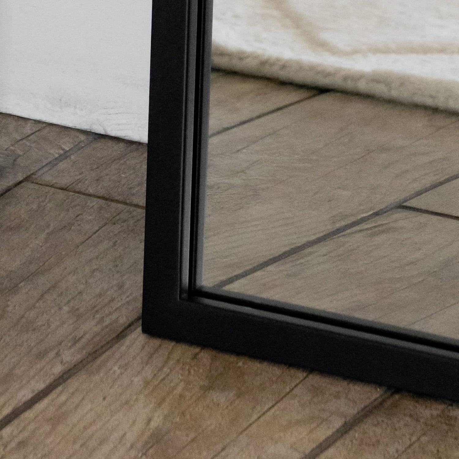 Takara - Full Length Leaner Black Metal Rectangle Mirror - 180cm x 60cm-1