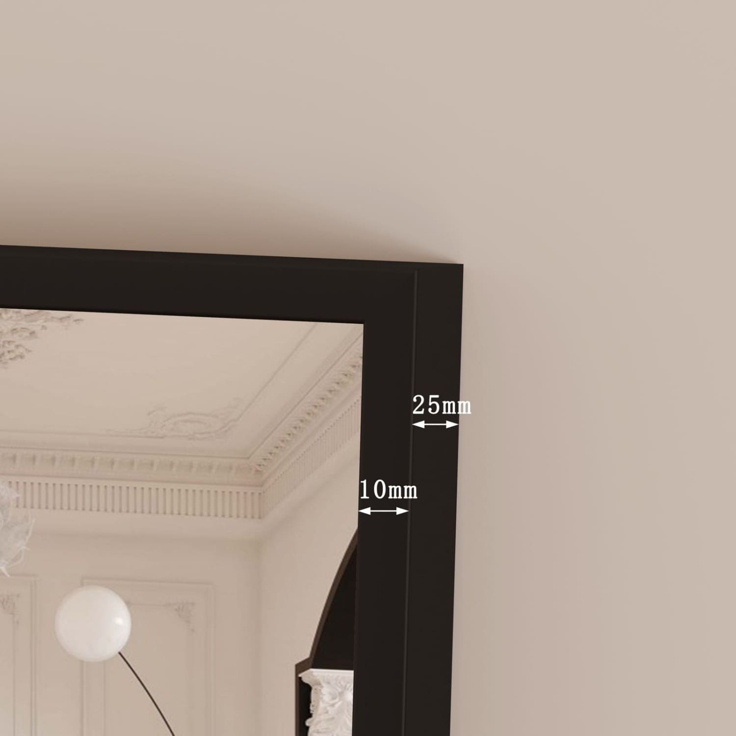 Takara - Full Length Leaner Black Metal Rectangle Mirror - 180cm x 60cm-3