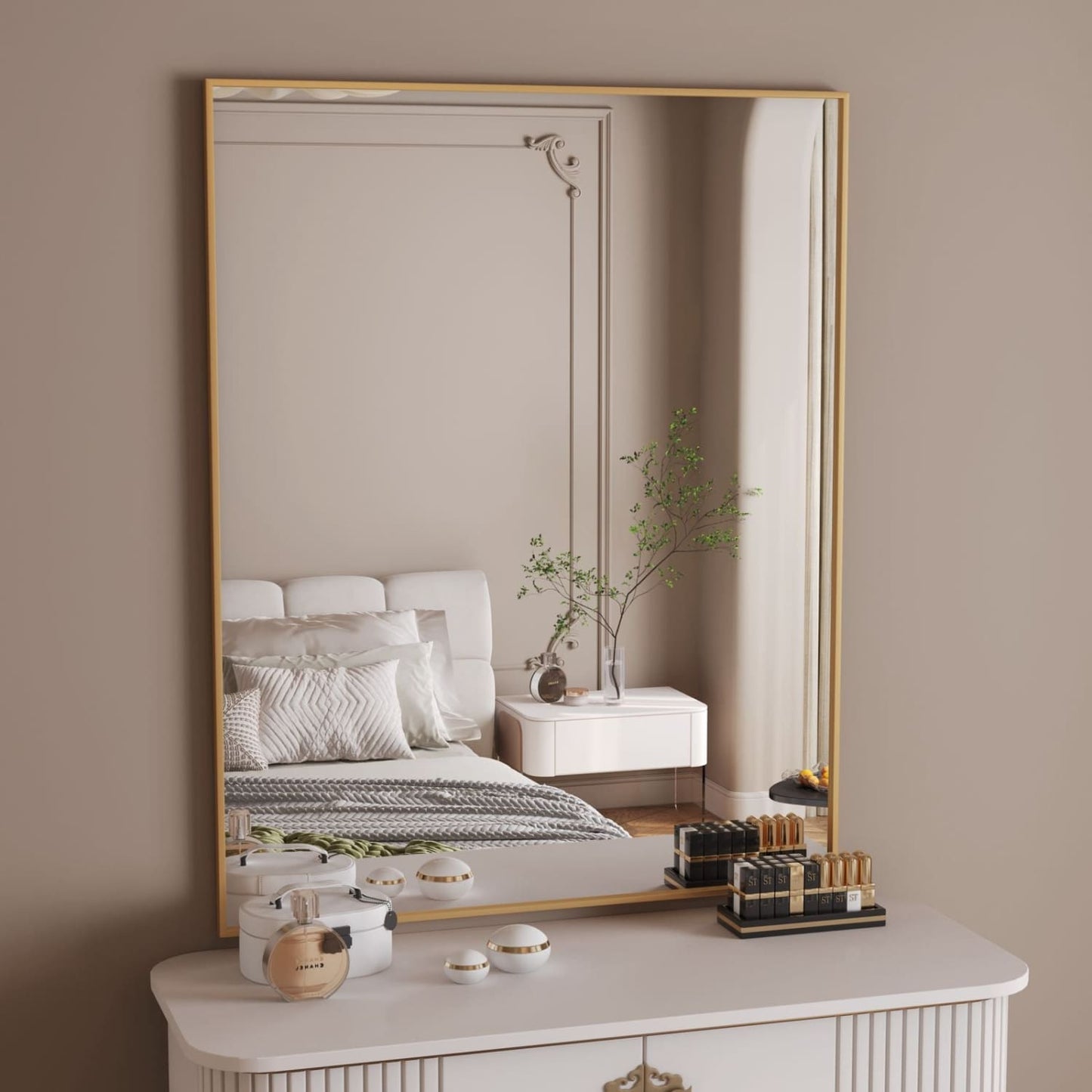 Takara - Gold Metal Rectangle Mirror - 120cm x 95cm-3