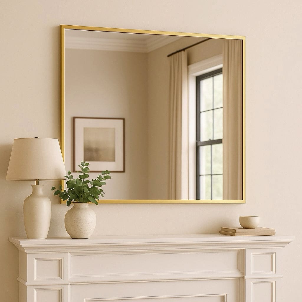Takara - Gold Metal Rectangle Mirror - 120cm x 95cm-0