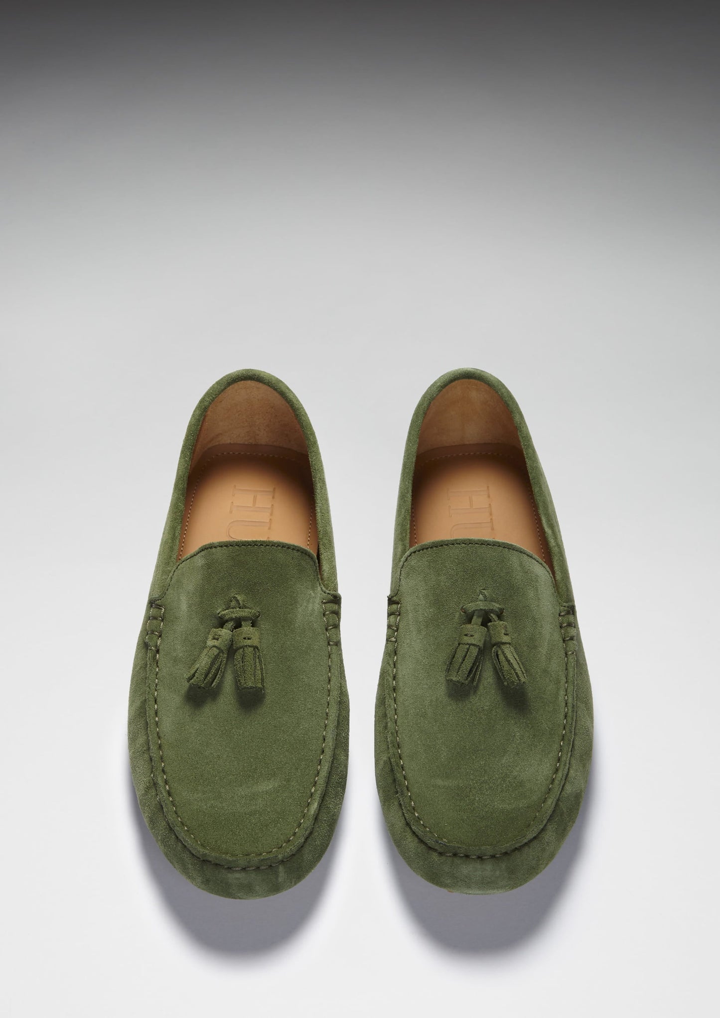 Tasselled Driving Loafers, safari green suede-3