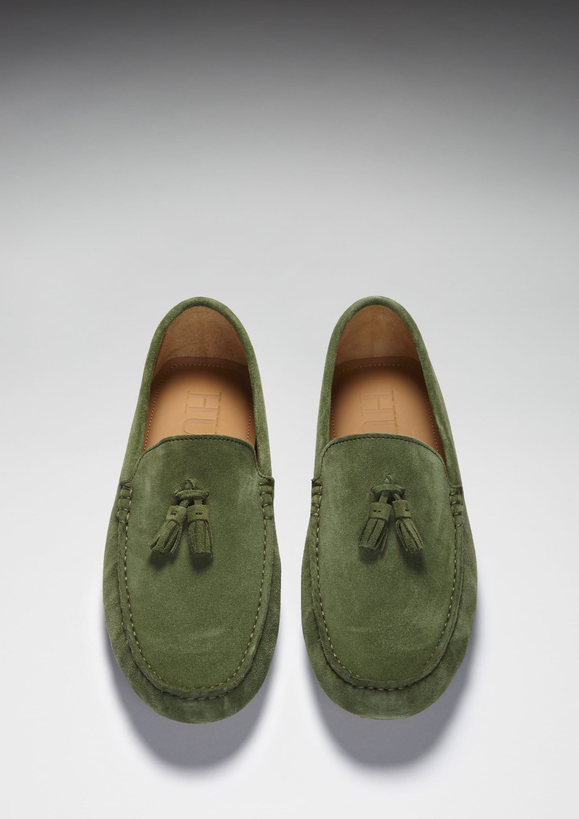 Tasselled Driving Loafers, safari green suede-3