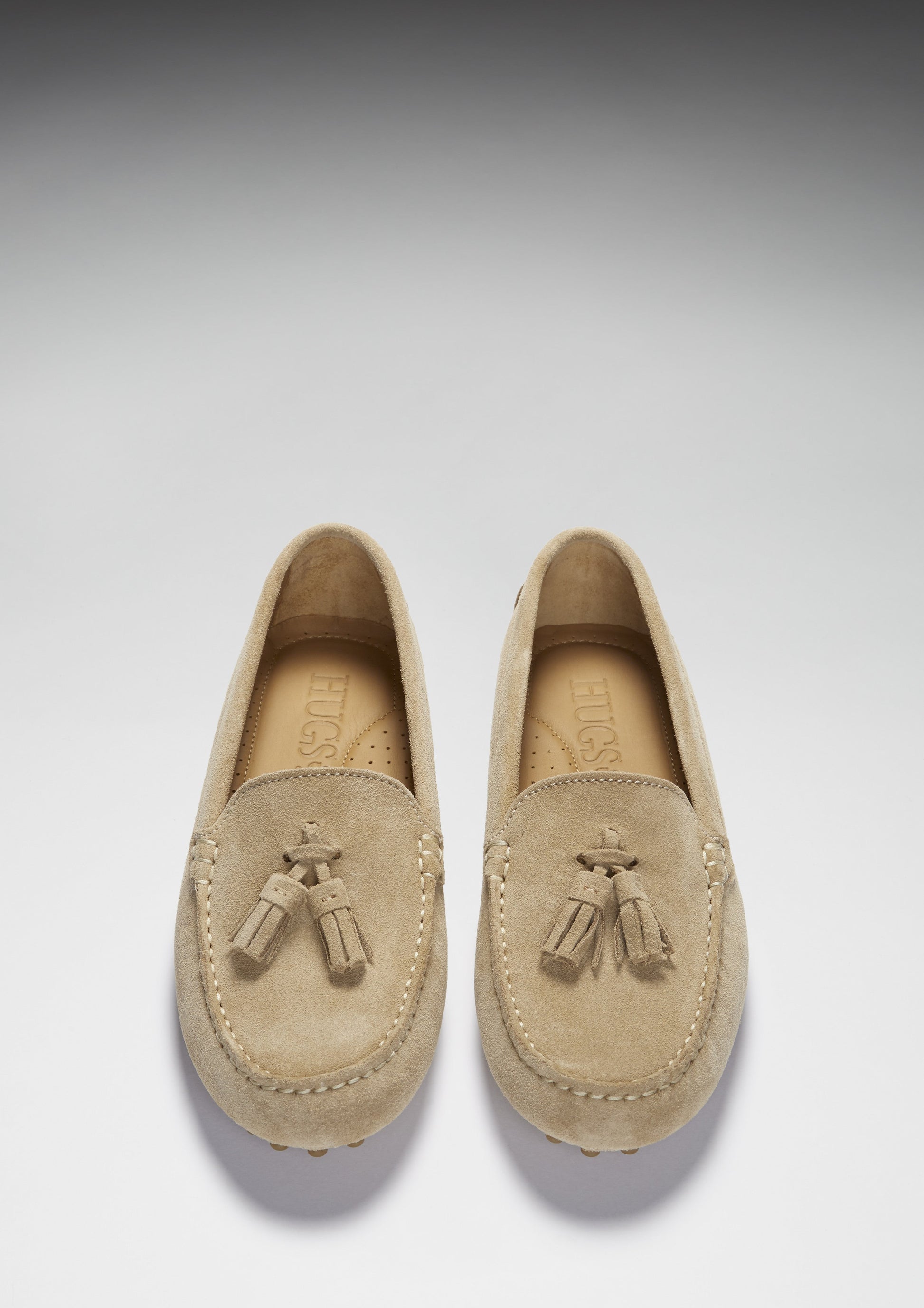 Women's Tasselled Driving Loafers, taupe suede-2