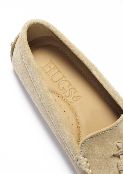Women's Tasselled Driving Loafers, taupe suede-3
