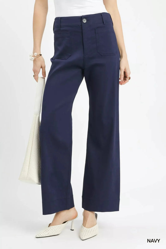 Umgee Button Stretched Pants-0