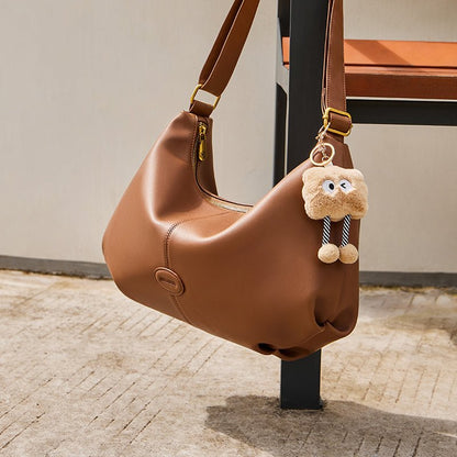 Uptown Soft Leather Hobo Shoulder Crossbody Bag-3