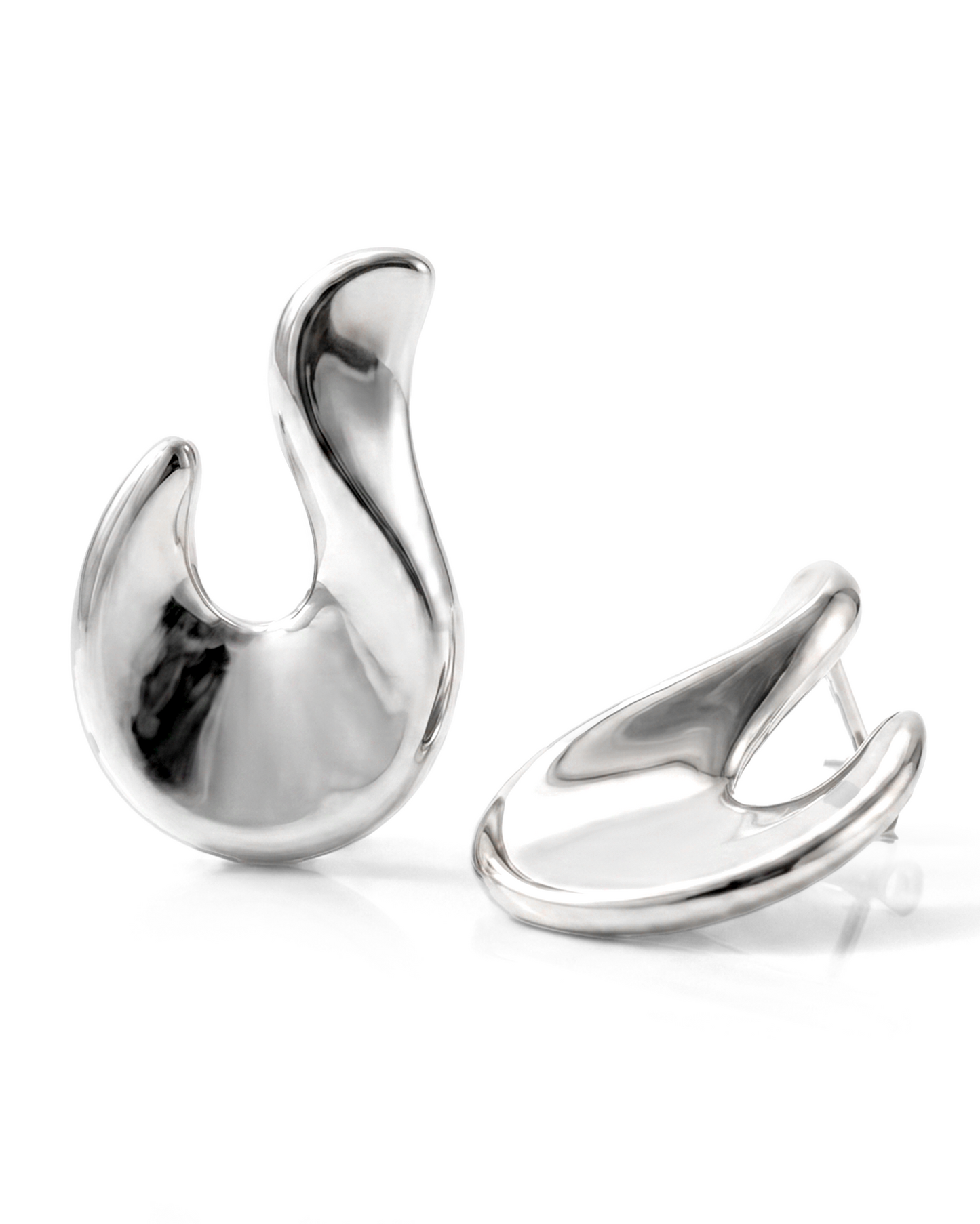 Valentina Abstract Hook Drop Earrings Gold-2
