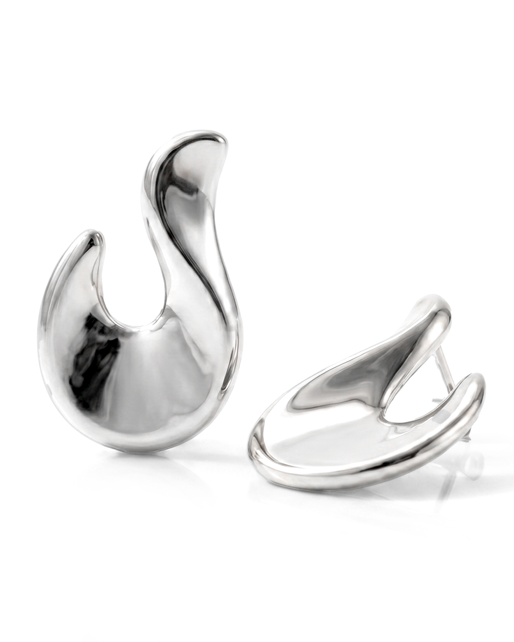 Valentina Abstract Hook Drop Earrings Gold-2