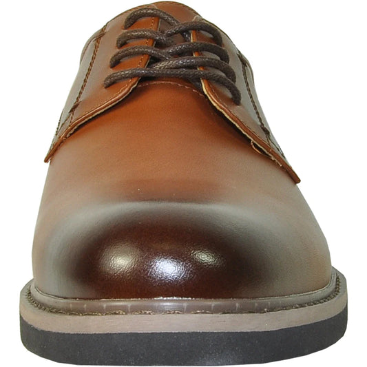 Matte brown oxford dress shoe, men's formal footwear.