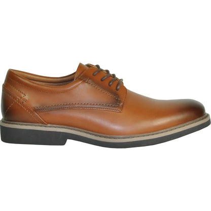 Men's matte brown oxford dress shoe.