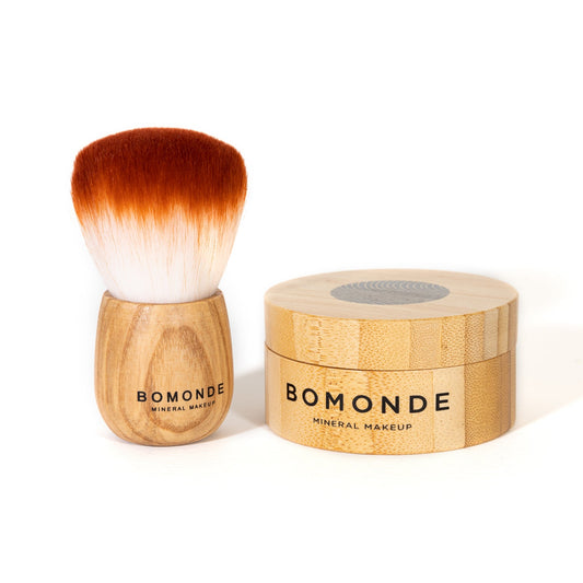 Vegan Mineral Foundation & Kabuki Brush Set – Flawless Finish-0