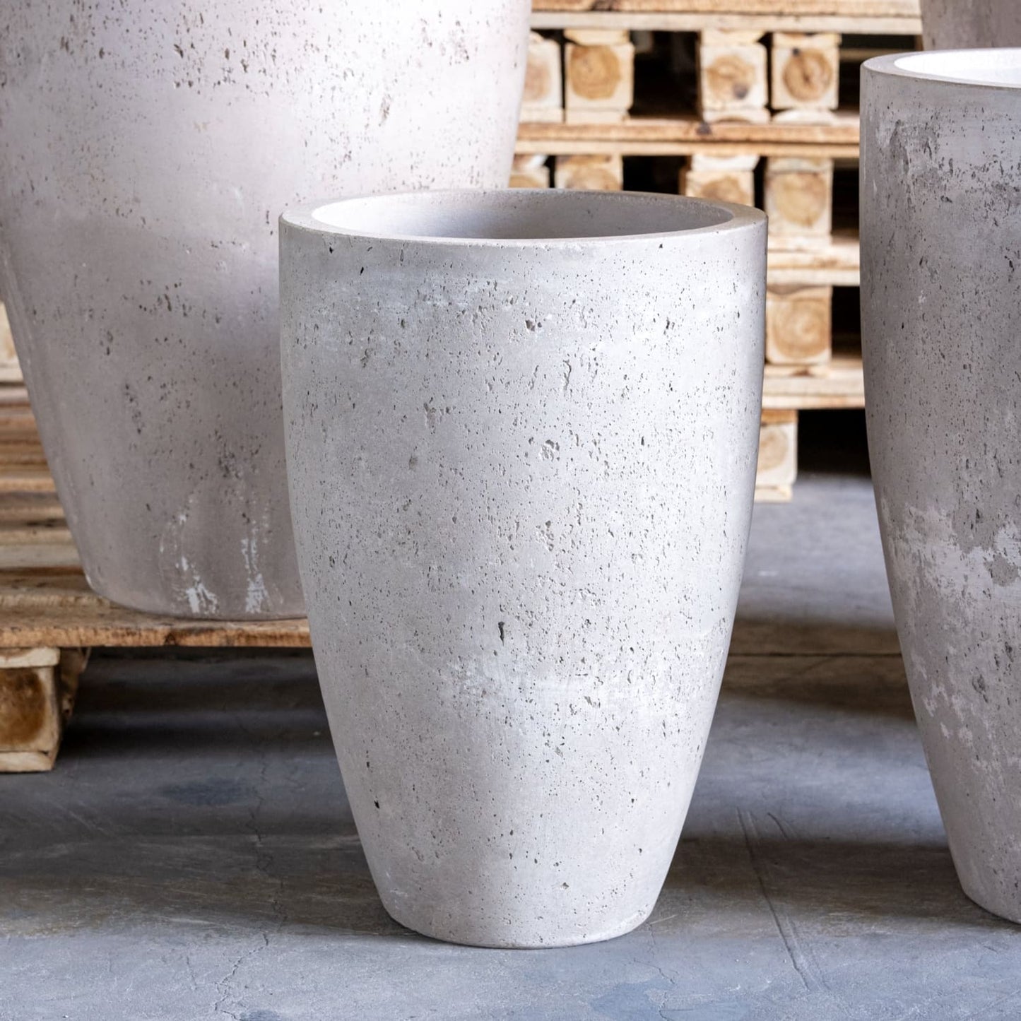 Vessara | Truffle – 52cm Tall Concrete Planter – 15L Vase-Shaped Plant Pot-0