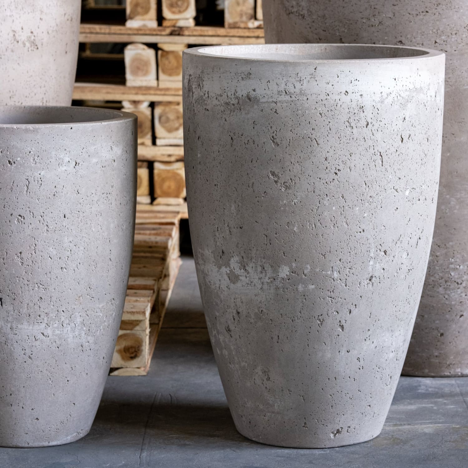 Vessara | Truffle – 52cm Tall Concrete Planter – 15L Vase-Shaped Plant Pot-2