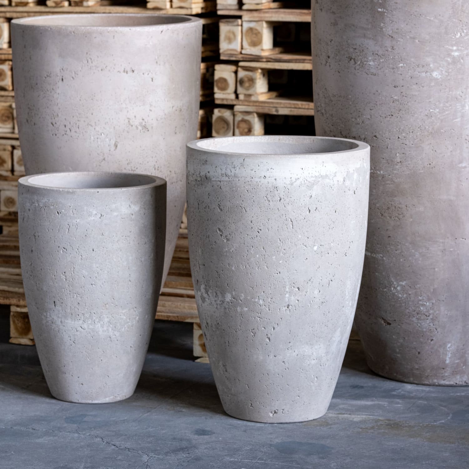 Vessara | Truffle – 52cm Tall Concrete Planter – 15L Vase-Shaped Plant Pot-3