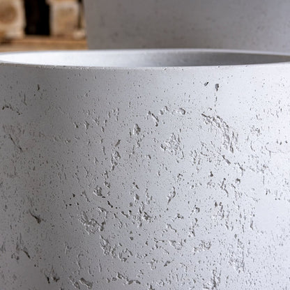 Vessara | White Mist – 52cm Large Tall Concrete Planter – 15L Round Plant Pot-4