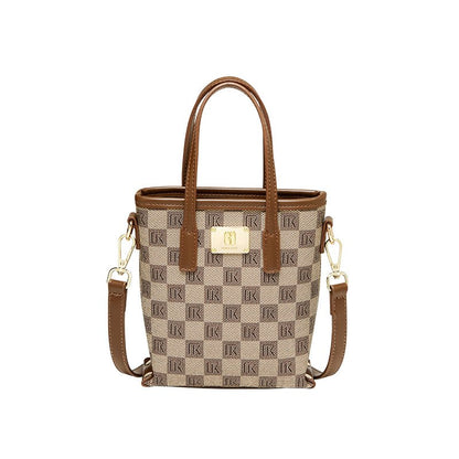 Vintage Khaki Monogram Mini Top Handle Crossbody Bag-0