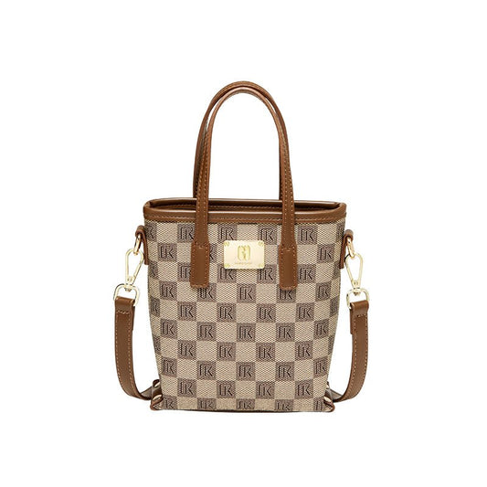 Vintage Khaki Monogram Mini Top Handle Crossbody Bag-0